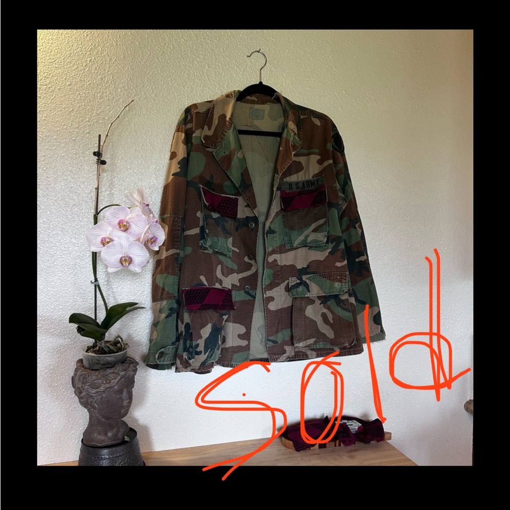 —-SOLD —-Sig Zane details All Aloha Vintage Army fatigues custom aloha wear med